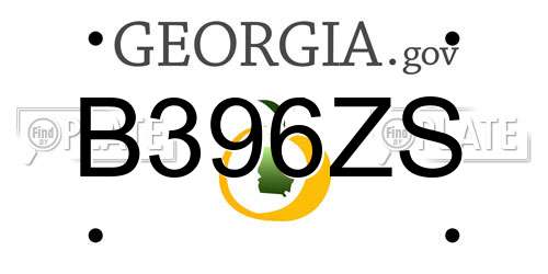 B396ZS Georgia License Plate