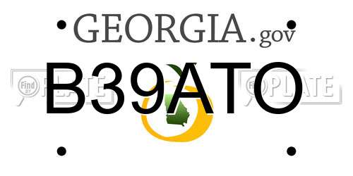 B39ATO Georgia License Plate