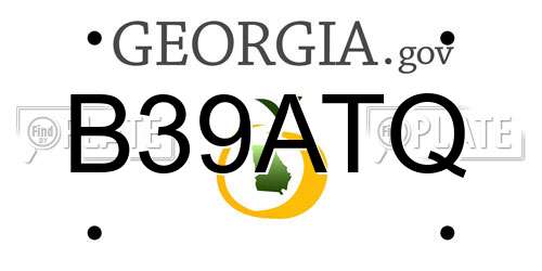 B39ATQ Georgia License Plate