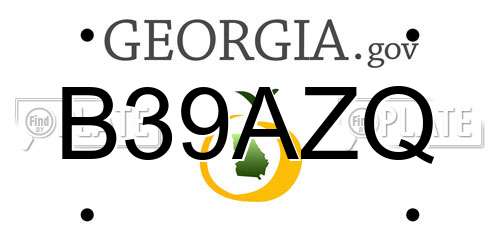 B39AZQ Georgia License Plate