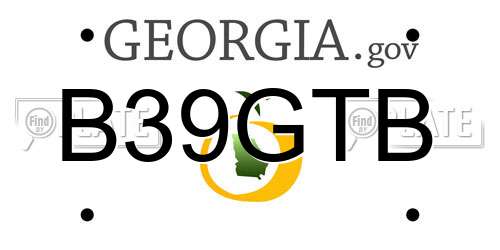 B39GTB Georgia License Plate