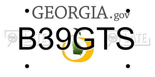 B39GTS Georgia License Plate