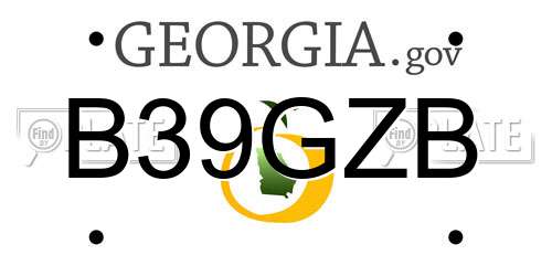 B39GZB Georgia License Plate