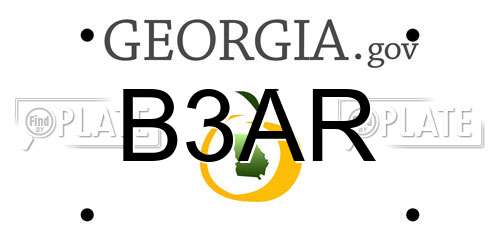 B3AR Georgia License Plate