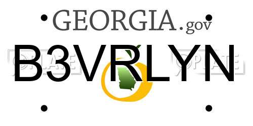 B3VRLYN Georgia License Plate