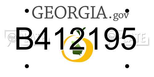 B412195 Georgia License Plate