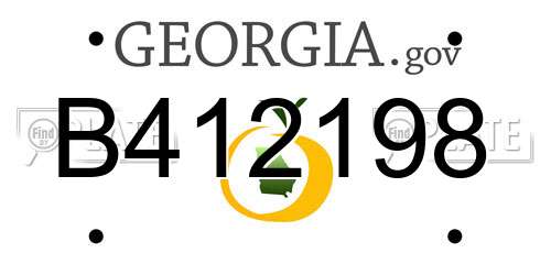 B412198 Georgia License Plate