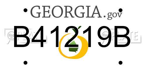 B41219B Georgia License Plate