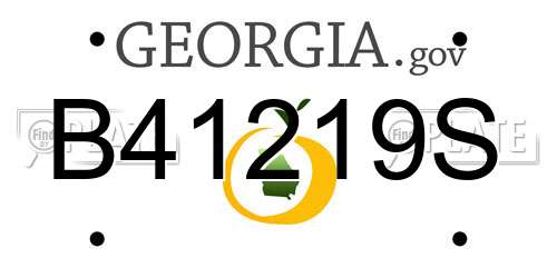 B41219S Georgia License Plate