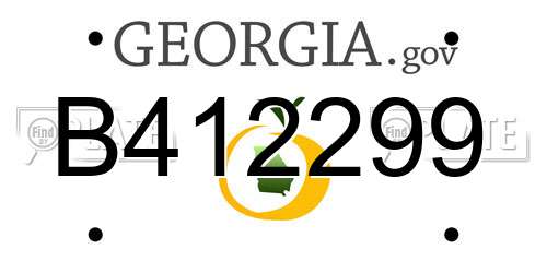 B412299 Georgia License Plate