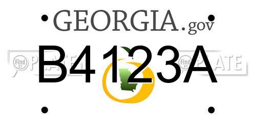 B4123A Georgia License Plate