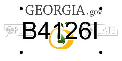 B4126I Georgia License Plate