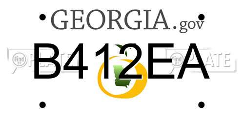 B412EA Georgia License Plate