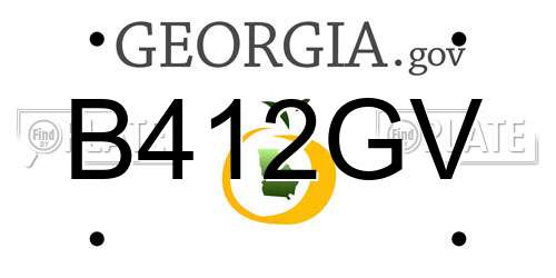 B412GV Georgia License Plate