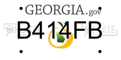 B414FB Georgia License Plate