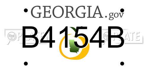 B4154B Georgia License Plate