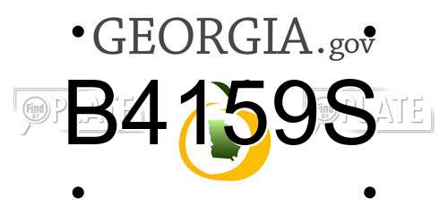 B4159S Georgia License Plate