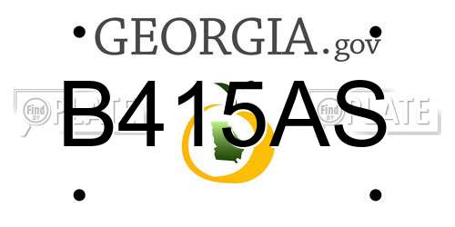 B415AS Georgia License Plate