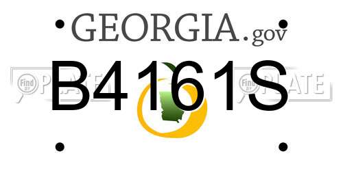 B4161S Georgia License Plate