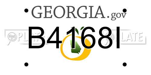 B4168I Georgia License Plate