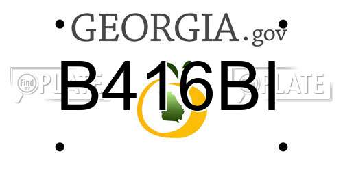 B416BI Georgia License Plate