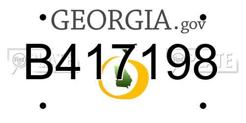 B417198 Georgia License Plate