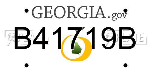 B41719B Georgia License Plate