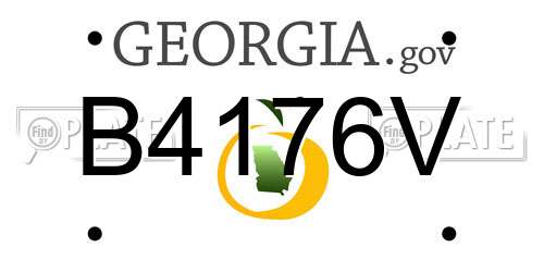 B4176V Georgia License Plate
