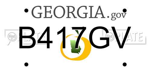 B417GV Georgia License Plate
