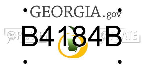 B4184B Georgia License Plate