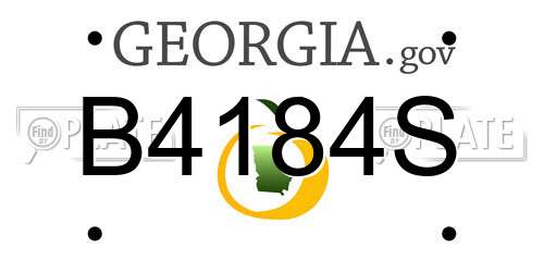 B4184S Georgia License Plate