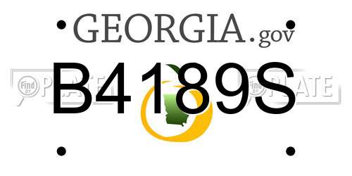 B4189S Georgia License Plate