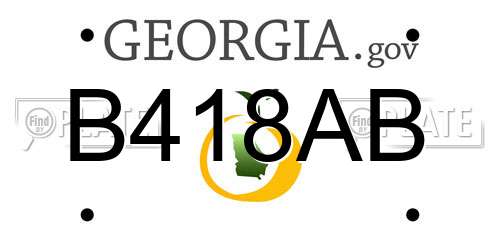 B418AB Georgia License Plate