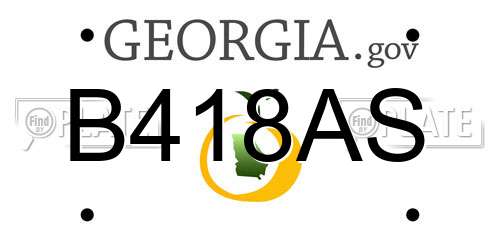 B418AS Georgia License Plate