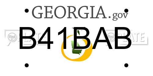 B41BAB Georgia License Plate
