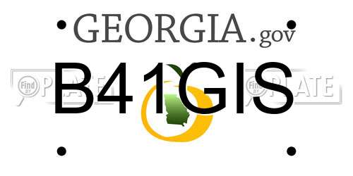 B41GIS Georgia License Plate