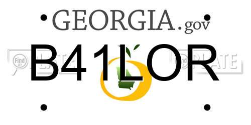 B41LOR Georgia License Plate