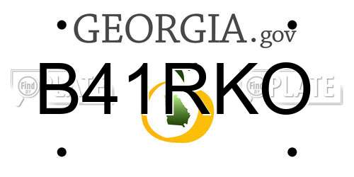 B41RKO Georgia License Plate
