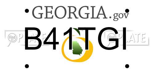 B41TGI Georgia License Plate