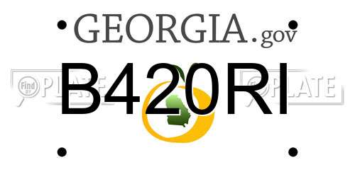 B420RI Georgia License Plate
