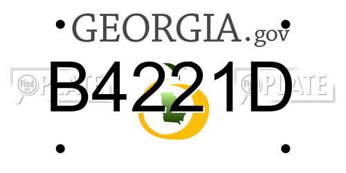 B4221D Georgia License Plate