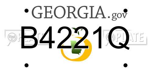 B4221Q Georgia License Plate
