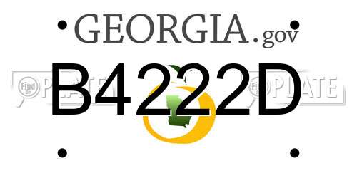 B4222D Georgia License Plate