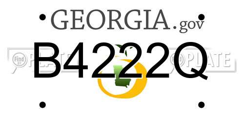 B4222Q Georgia License Plate