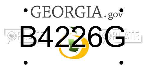 B4226G Georgia License Plate