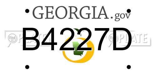 B4227D Georgia License Plate