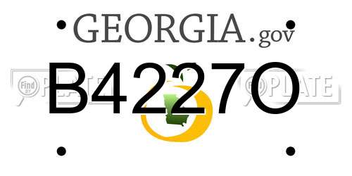 B4227O Georgia License Plate