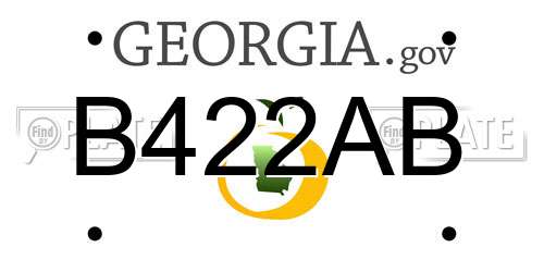 B422AB Georgia License Plate