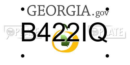 B422IQ Georgia License Plate