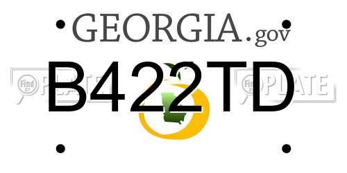 B422TD Georgia License Plate